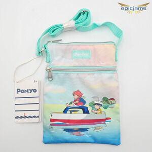 Studio Ghibli Ponyo Boat Passport Crossbody Bag Purse New